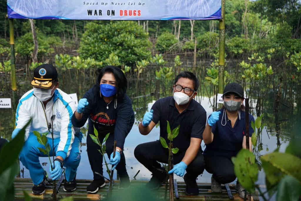 Wawali Arya Wibawa Tanam Pohon Mangrove Serangkaian Hut BNN Ke 20 Tahun