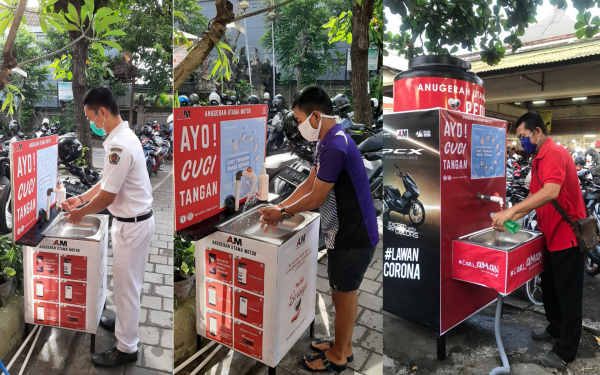  Dealer AUM, Pasang Wastafel di Puskesmas Denpasar Barat