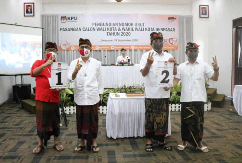  KPU Denpasar Undi Nomor Urut Paslon Pilwali Kota Denpasar 2020