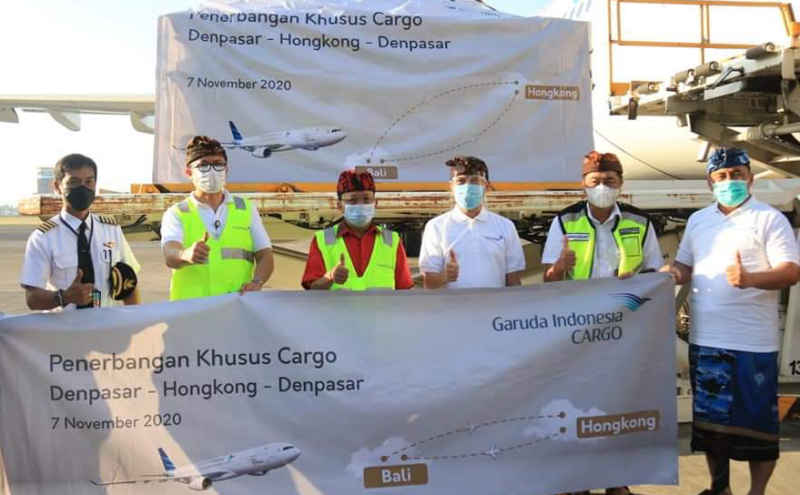  Realisasi Ekspor Produk Lokal, Gubernur Koster Lepas Perdana Cargo Flight Denpasar-Hongkong