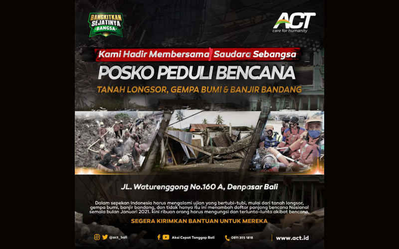  Posko Peduli Bencana ACT Bali, Siap Salurkan Donasi Dermawan