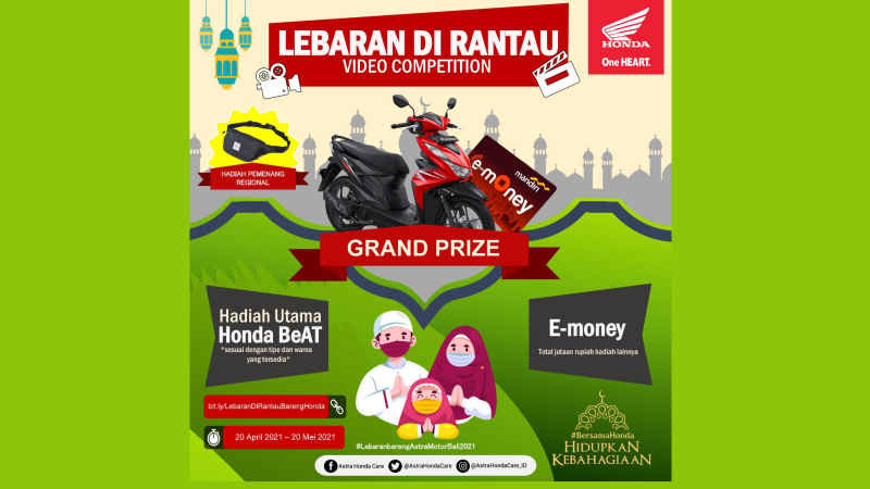  Anjuran Tidak Mudik, Astra Motor Bali Gelar Video Competition “Lebaran di Rantau Bareng Honda”