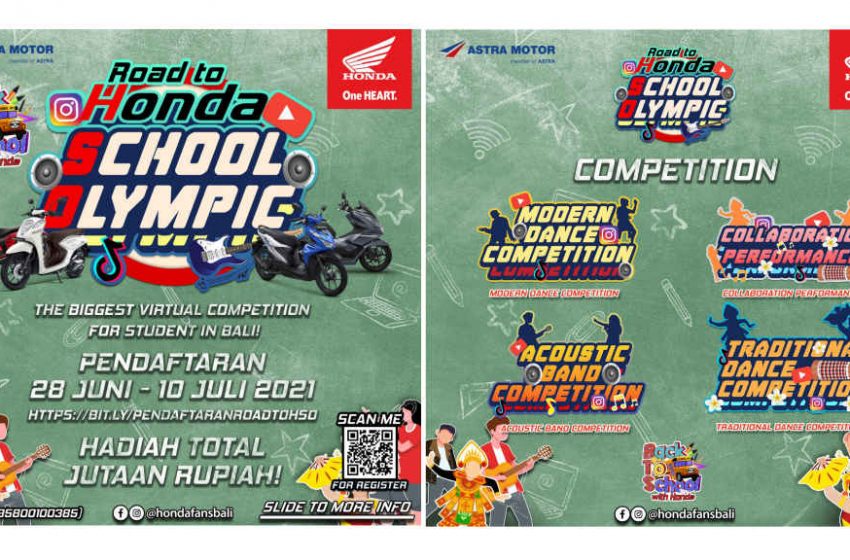  Gali Bakat Siswa Secara Virtual, Astra Motor Bali Gelar Honda School Olympic Competition