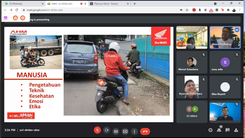 Melalui Webinar, Astra Motor Bali Edukasi Safety Riding #Cari_Aman Kepada Jurnalis
