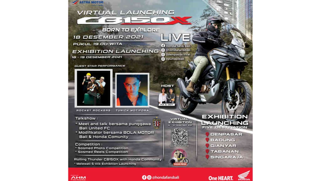 Jangan Lewatkan Serunya Virtual Launching Sport Adventure Touring New CB150X di Hondafansbali