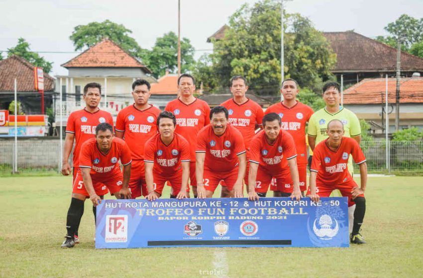  Rangkaian HUT Mangupura Ke-12 dan HUT Korpri Ke-50, Bapor Korpri Badung Gelar Trofeo Fun Football