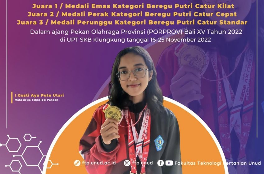  Mahasiswi Prodi Teknologi Pangan Raih 3 Medali Cabor Catur