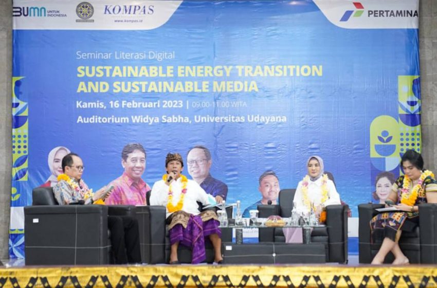 Universitas Udayana bekerjasama dengan Kompas dan Pertamina gelar Seminar Literasi Digital dengan tema "Sustainable Energy Transition and Sustainable Media", Kamis (16/02/2023). (Foto: dok. Unud)