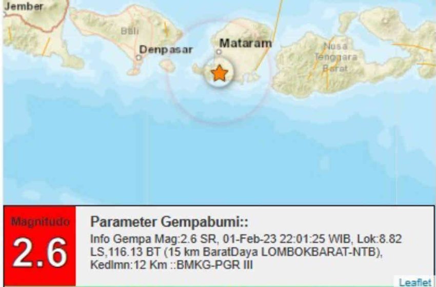  Awal Februari, Lombok Barat – NTB Diguncang Gempabumi Tektonik M 2,6