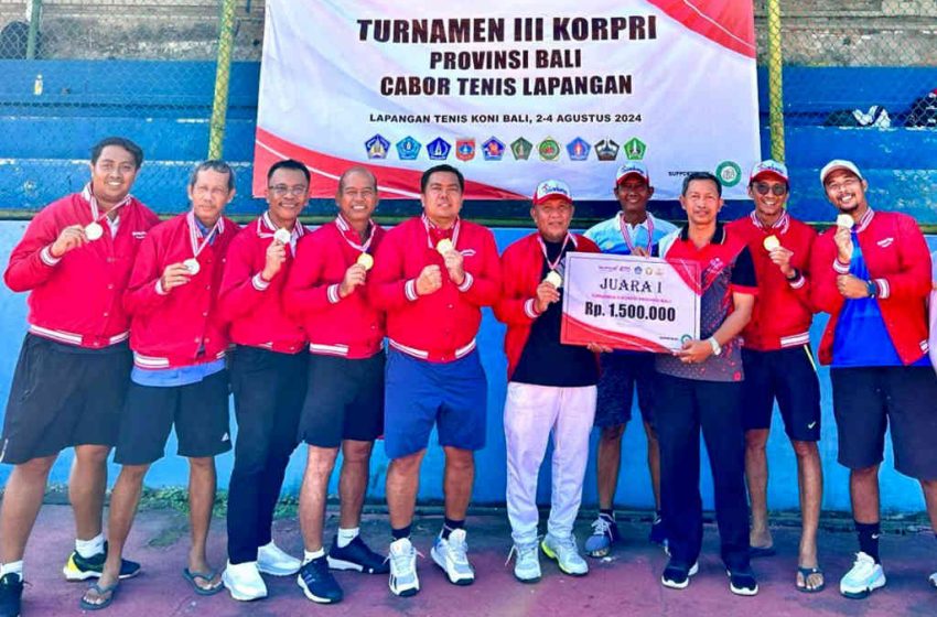  Korpri Badung Raih Juara 1 Beregu Putra Turnamen Tenis Rangkaian Hari Jadi ke-66 Provinsi Bali