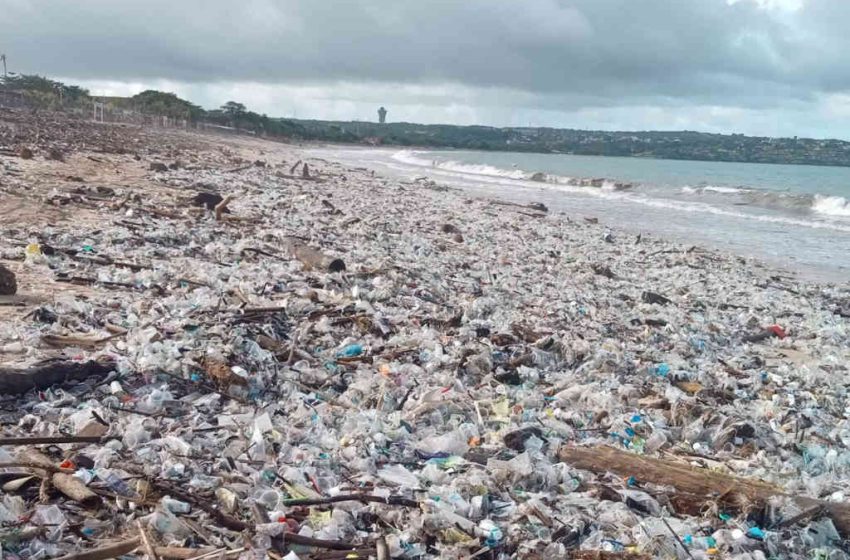  Sampah Plastik Mulai Menepi di Pantai Kedonganan