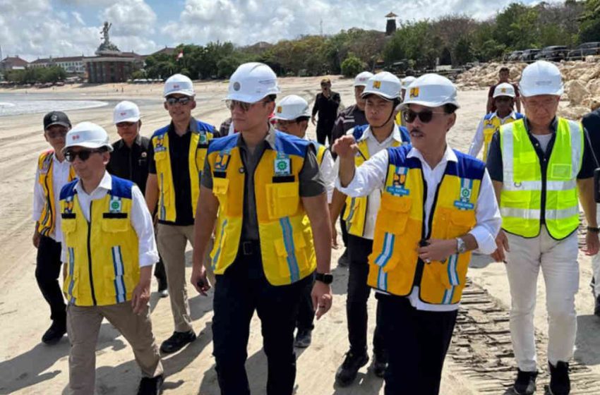 Menteri AHY Tinjau Progres Penataan Pesisir Kuta, Pastikan Penanggulangan Abrasi Berjalan Sesuai Rencana