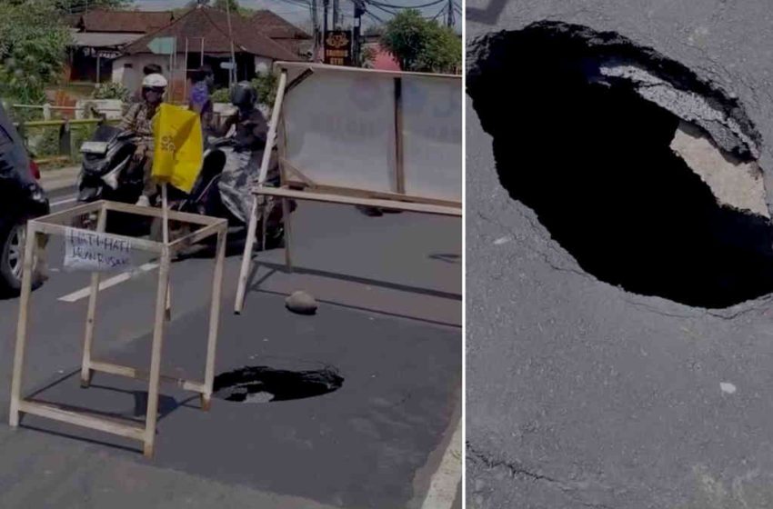  Jalan Darmasaba Kembali Berlubang, Mobilitas Warga Dari dan Menuju Lukluk–Darmasaba Tersendat