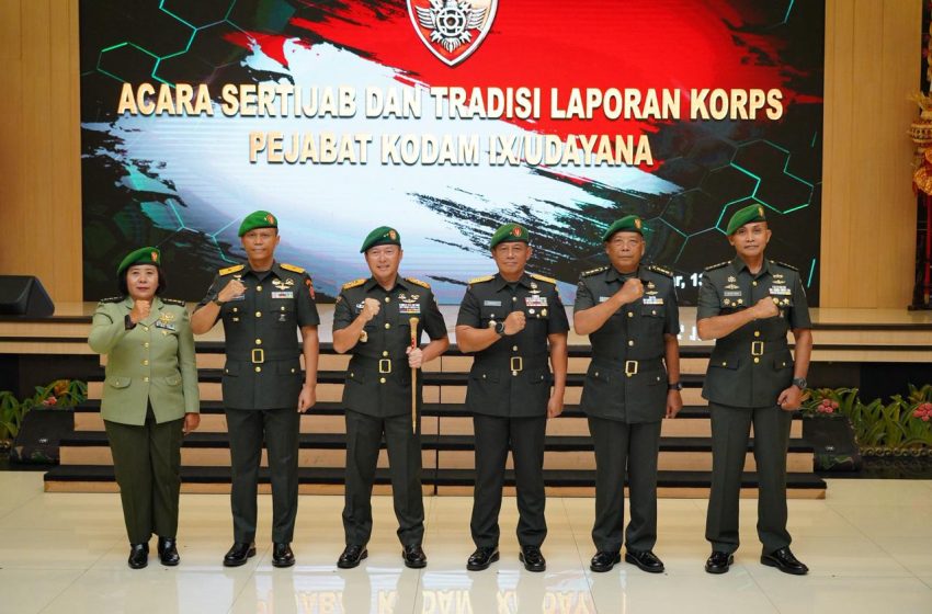  Pangdam IX/Udayana Pimpin Sertijab Pejabat Utama dan Beri Penghargaan Prajurit Juara MHQ Internasional