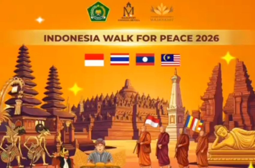  50 Bhikkhu Hadir di Indonesia Ikuti IWFP, Berjalan dari Bali Menuju Borobudur Sambut Waisak 2026